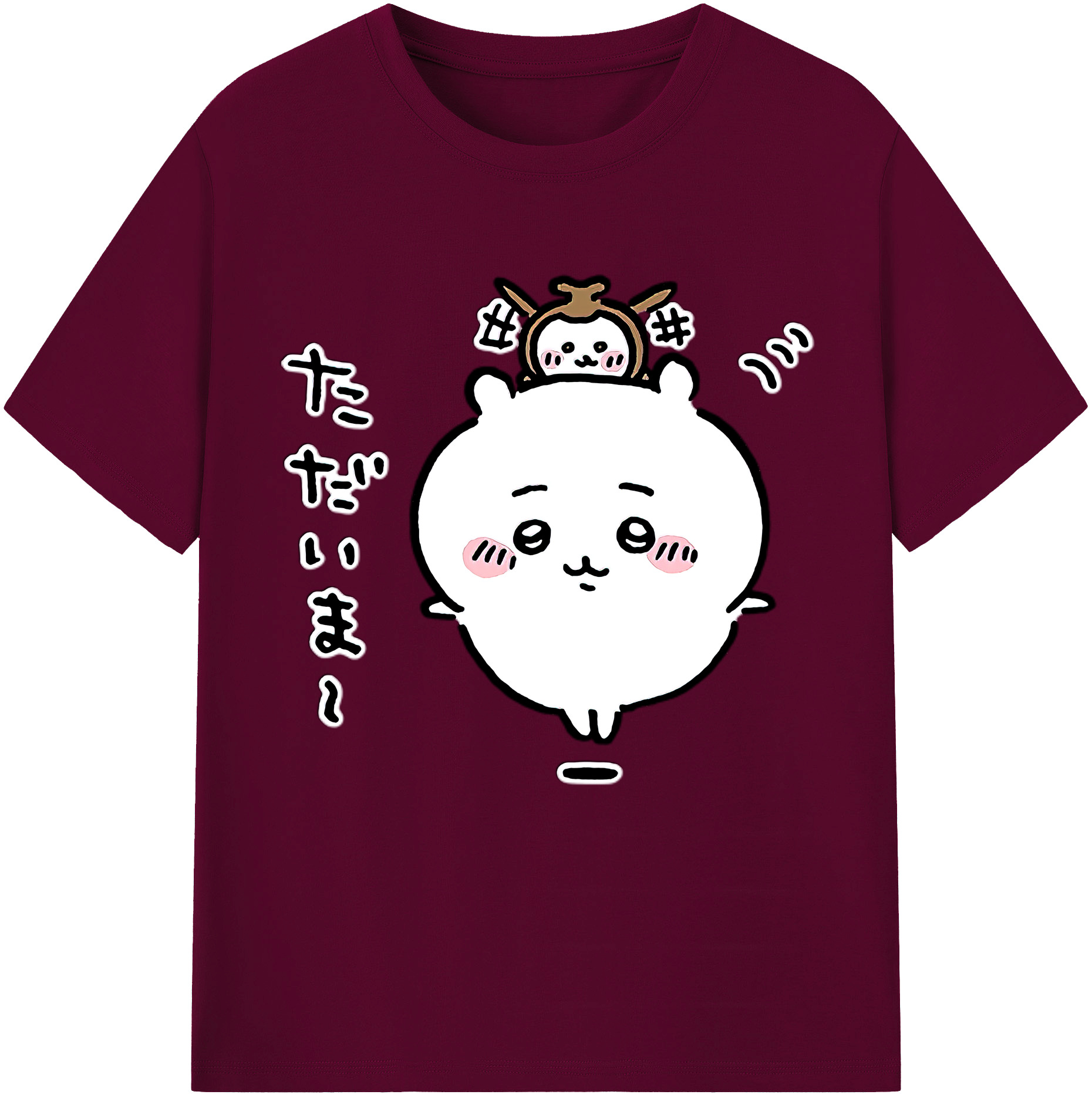 （画像用） ちいかわ ちいかわ Chii-kawa chiikawa レディースカジュアルプリントTシャツ（綿100％）